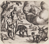 TvB G 3897
<br/>
Adam en Eva geplaatst in het hof van Eden
<br/>
<em>Tempesta, Antonio (1555-1630)</em>
